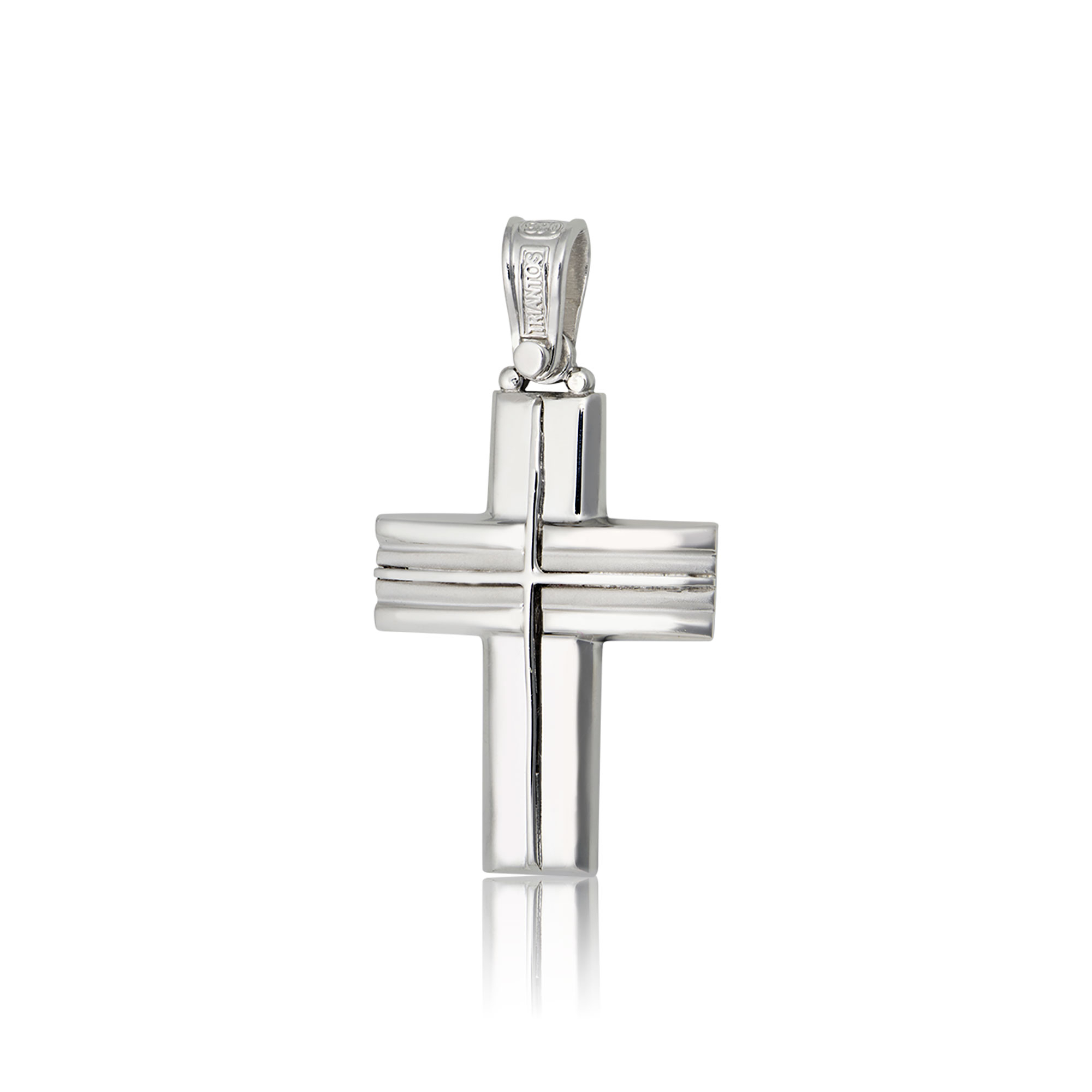 Σταυρός Βάπτισης Τριάντος με Λευκό Χρυσό Κ14 015232