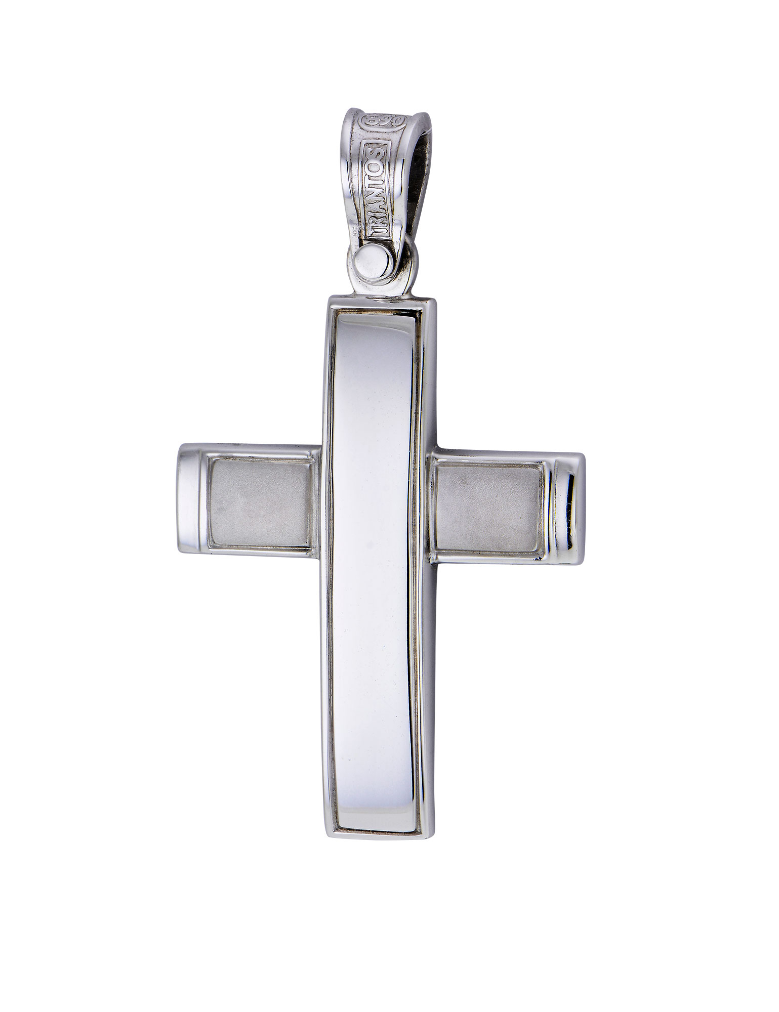 Σταυρός Βάπτισης Τριάντος για Αγόρι Σκέτος Λευκό Χρυσό 18 Καρατίων 017687