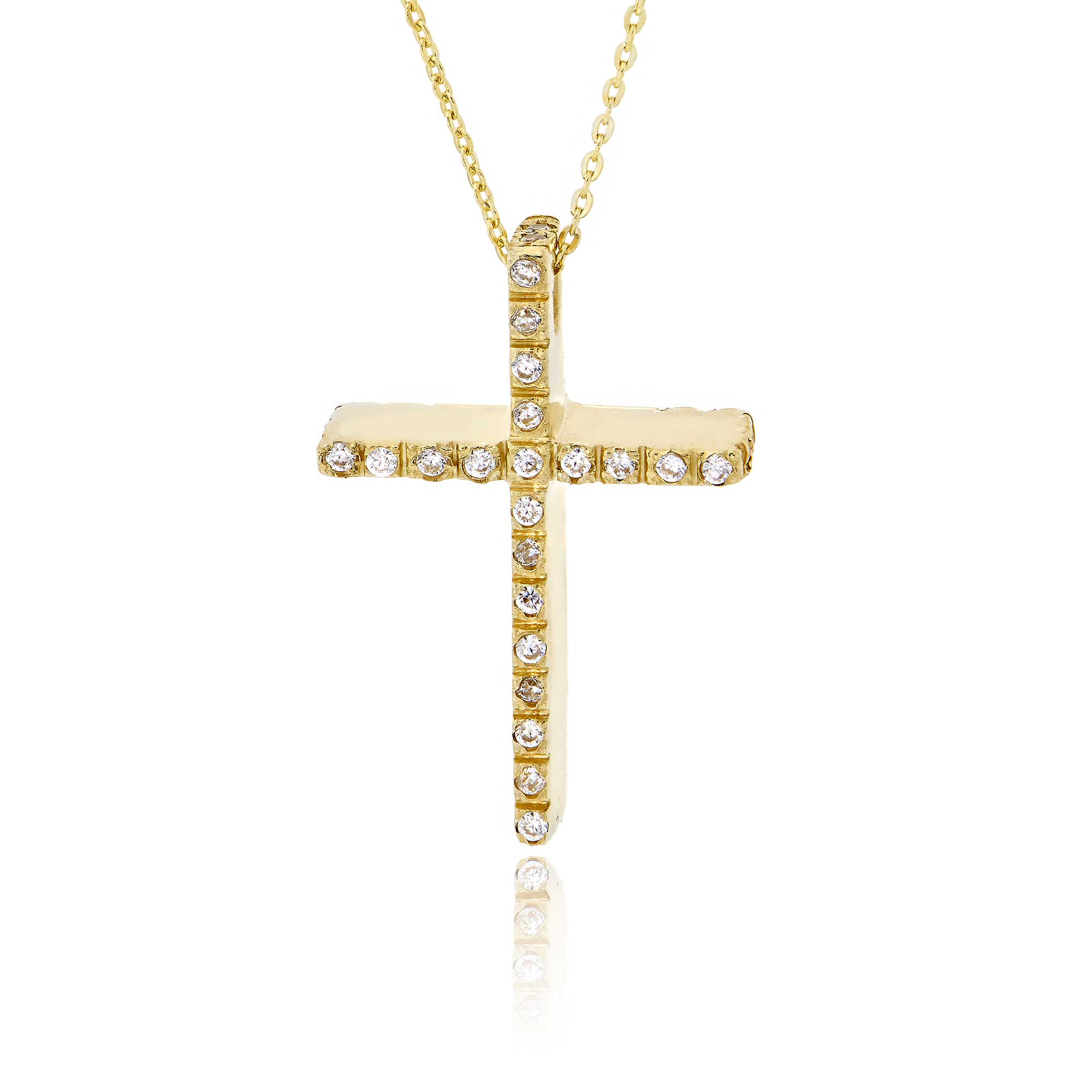Σταυρός Βάπτισης Val΄Oro με Αλυσίδα για Κορίτσι Κίτρινο Χρυσό Κ14 033137