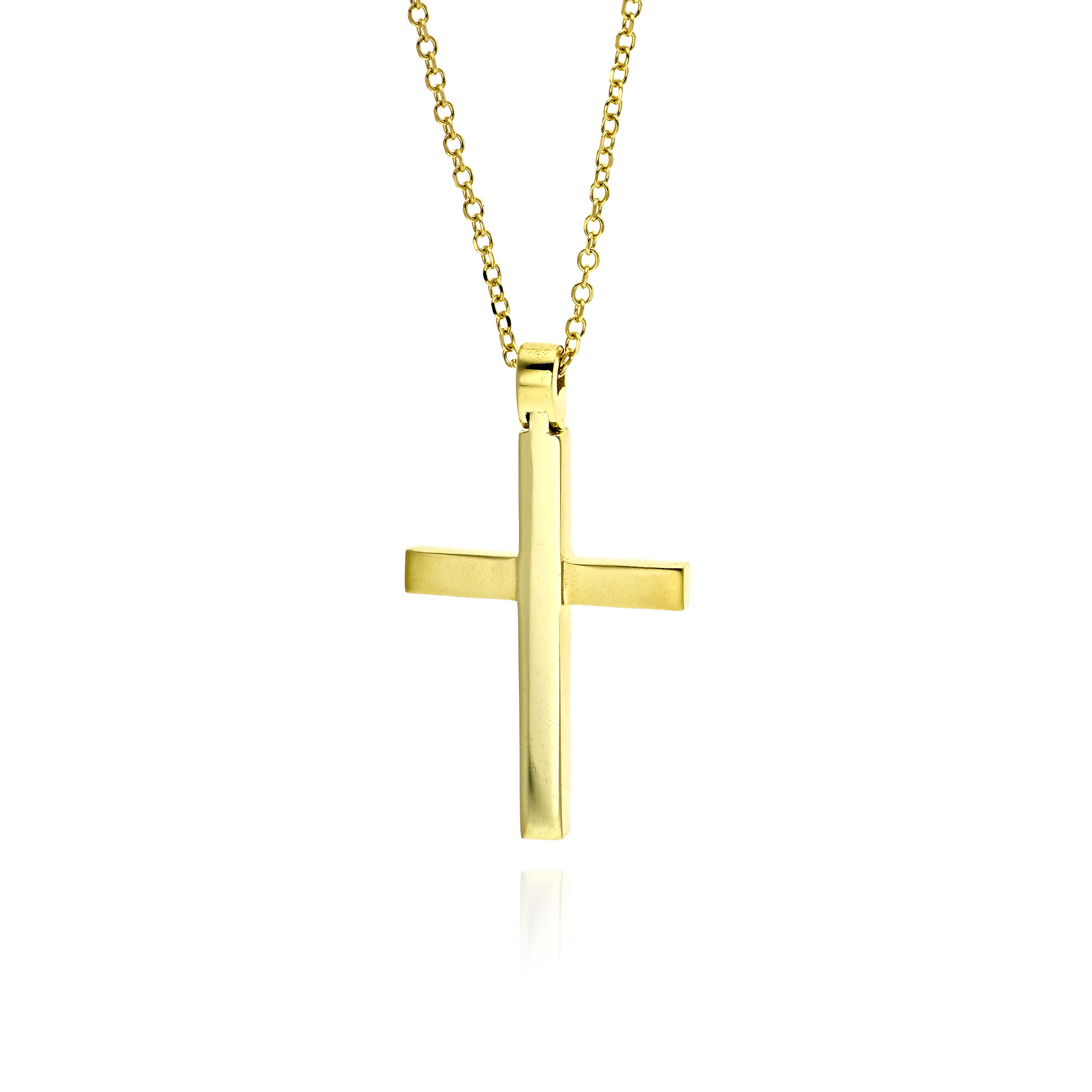 Σταυρός Βάπτισης με Αλυσίδα για Αγόρι από Κίτρινο Χρυσό Κ14 036783 036783