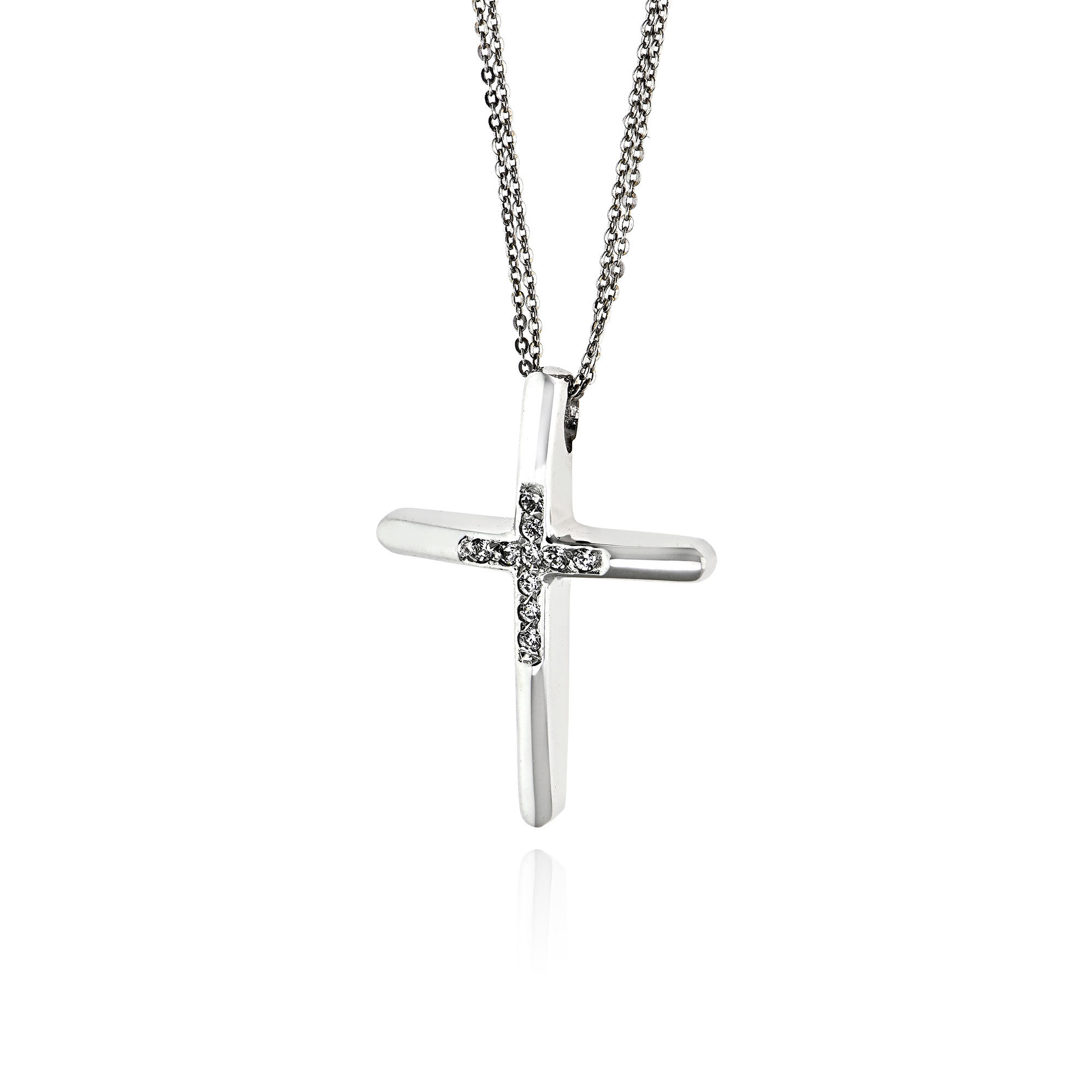 Σταυρός Βάπτισης Val΄Oro με Αλυσίδα για Κορίτσι Λευκό Χρυσό Κ14 038336