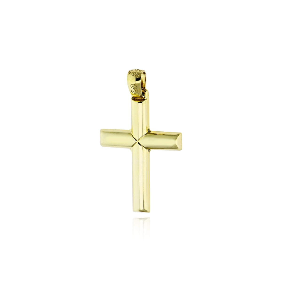 Σταυρός Βάπτισης Διπλής Όψης για Αγόρι από Κίτρινο Χρυσό 14Κ 039388