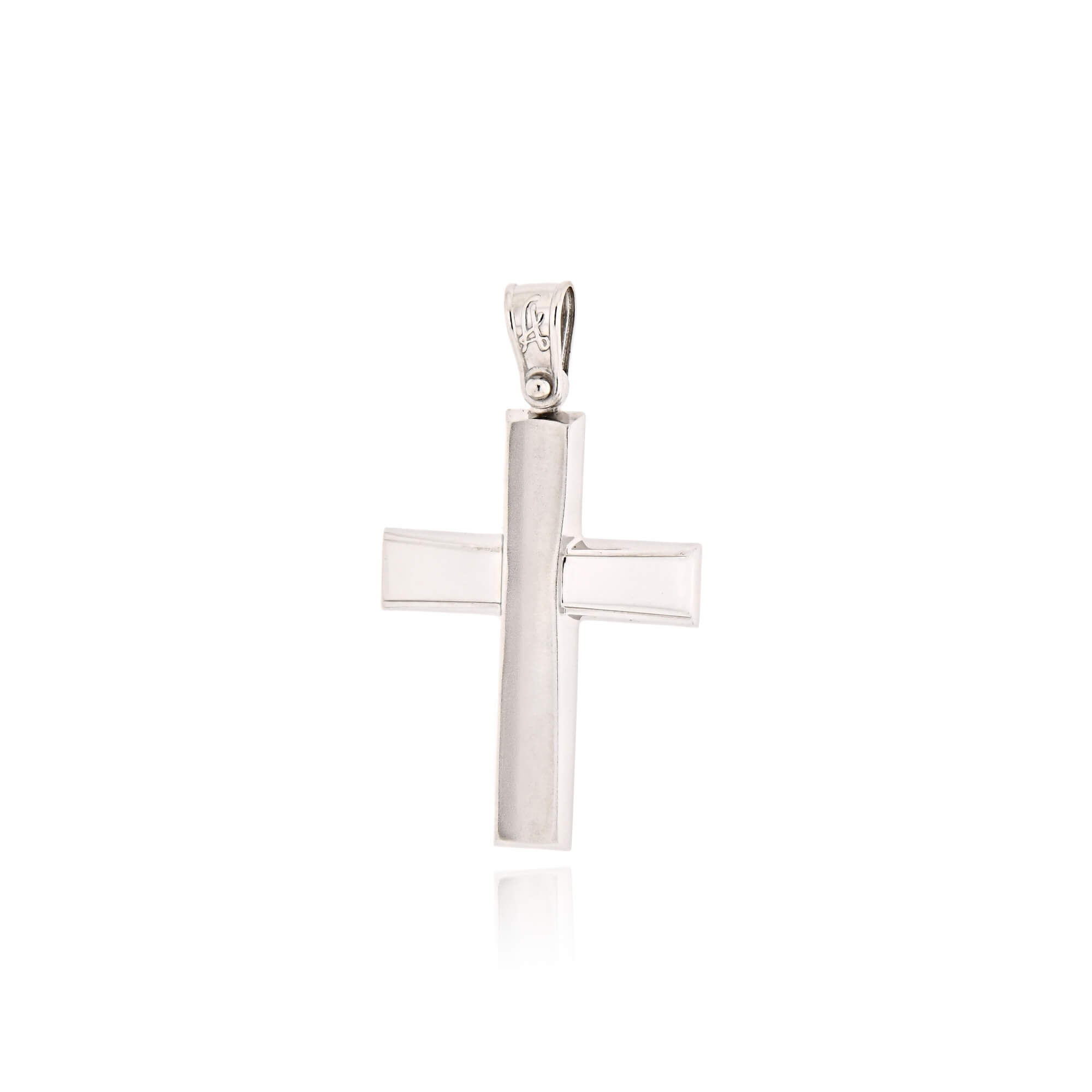 Σταυρός Βάπτισης Σκέτος από Λευκό Χρυσό Κ14 040826