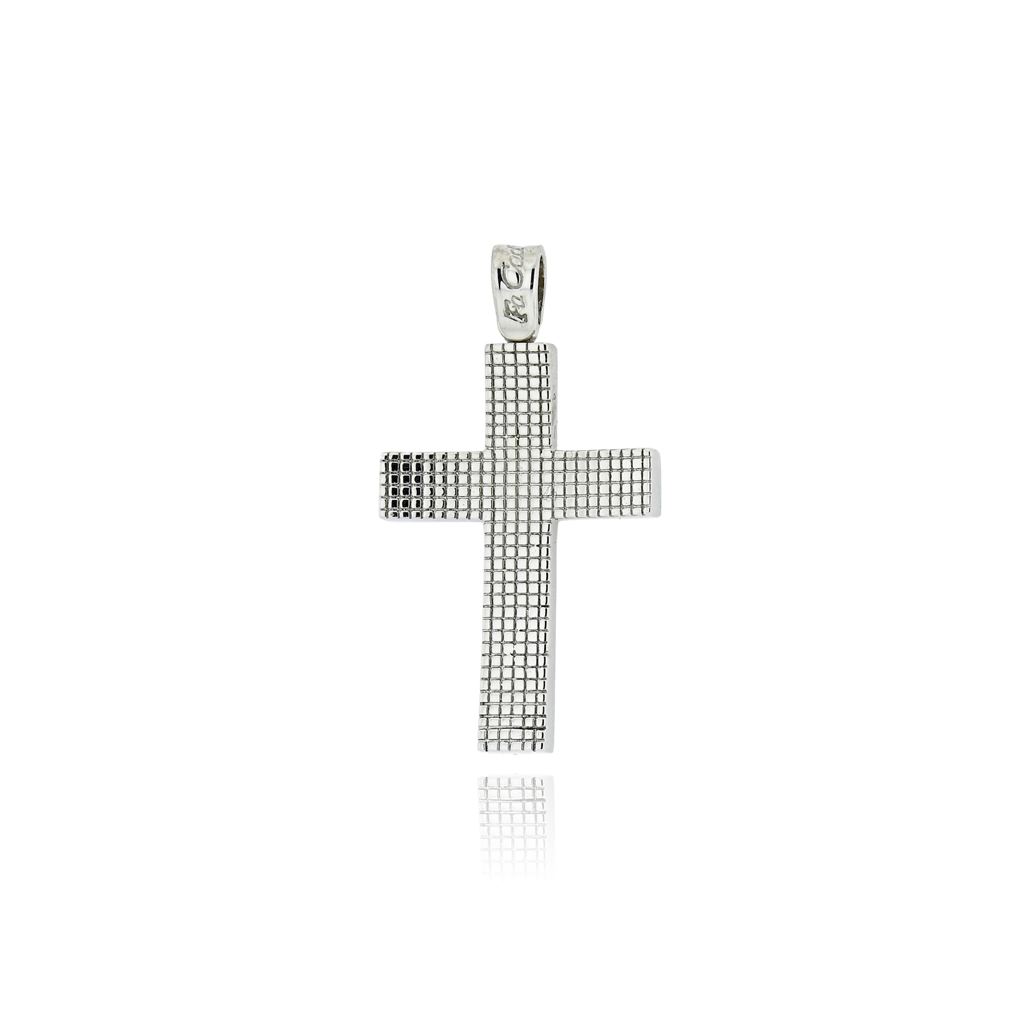 Σταυρός Βάπτισης FaCad΄oro από Λευκό Χρυσό Κ14 CR-000924