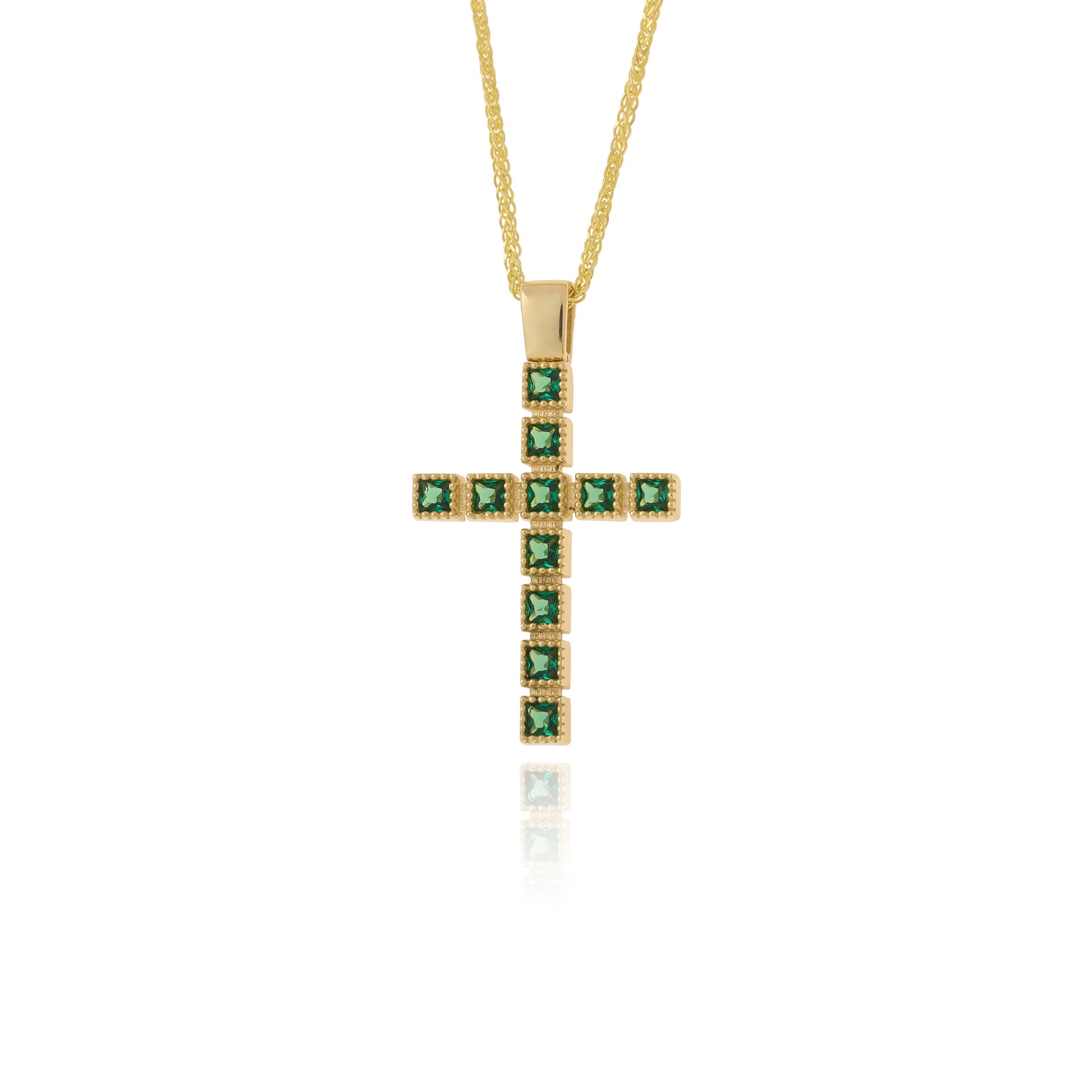 Σταυρός Βάπτισης για Κορίτσι Val΄Oro με Αλυσίδα από Κίτρινο Χρυσό Κ14 και Ζιργκόν 042520