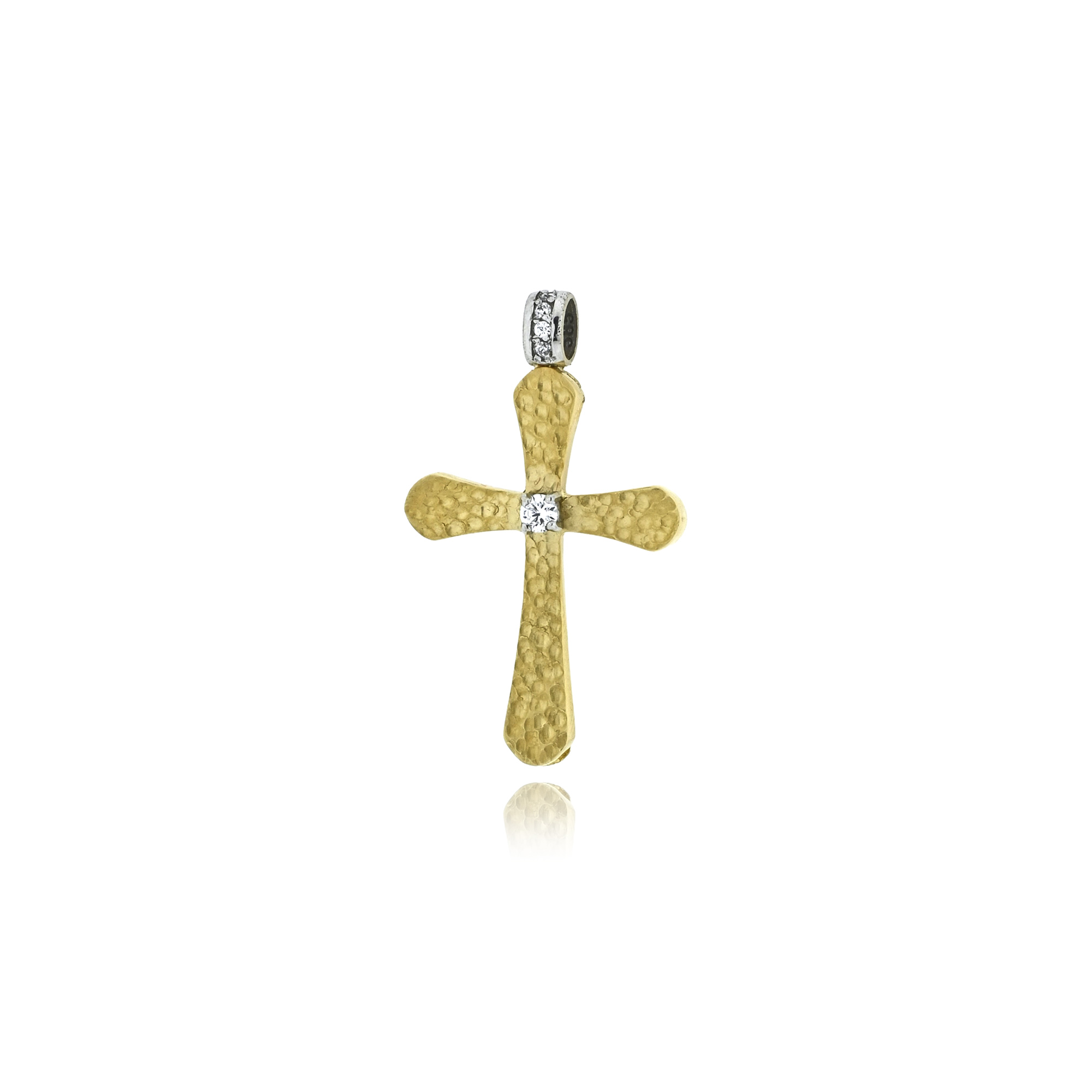 Σταυρός Βάπτισης Val΄Oro για Κορίτσι από Κίτρινο Χρυσό Κ14 και Πέτρες Ζιργκόν 042676