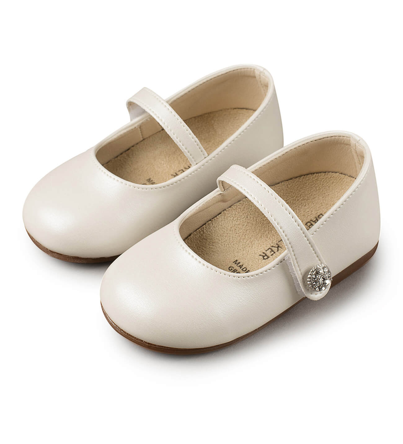 Babywalker Βαπτιστικές Δερμάτινες Μπαλαρίνες σε Χρώμα Εκρού