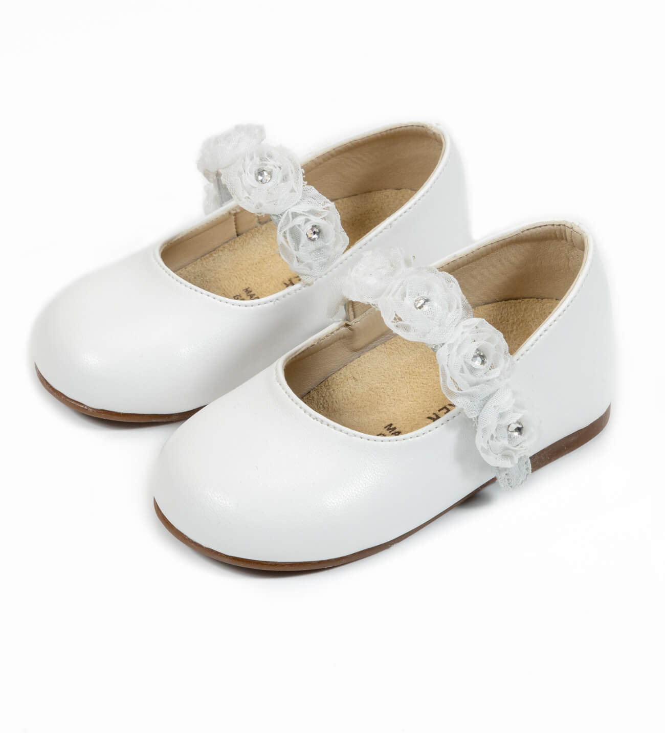 Babywalker Βαπτιστικές Δερμάτινες Μπαλαρίνες σε Χρώμα Λευκό