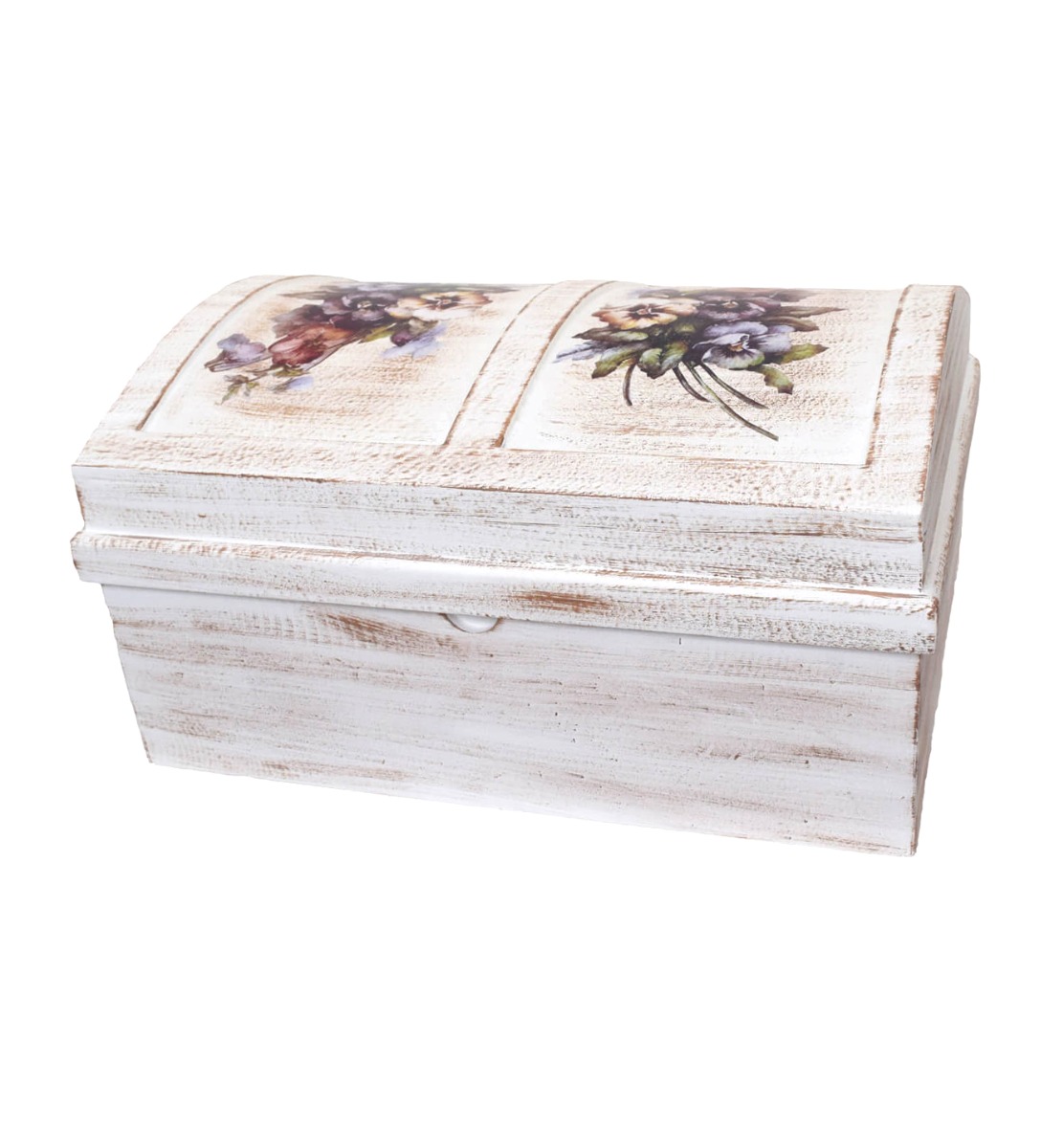 NstNastasia Ξύλινο Μπαούλο Βάπτισης Μπουκέτο Λουλούδια 0150