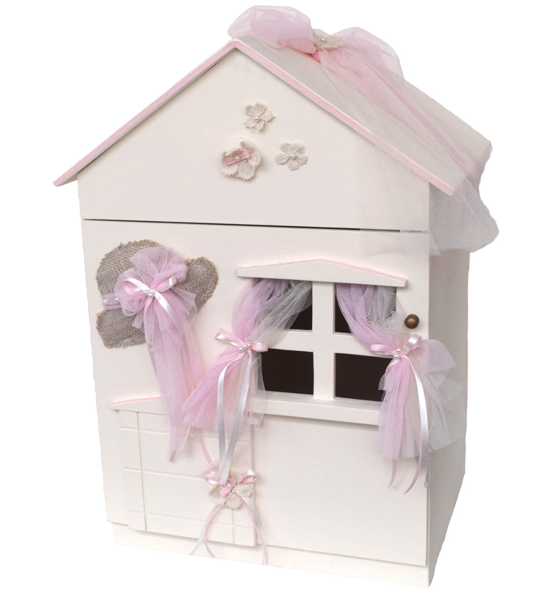 NstNastasia Ξύλινο Σπιτάκι Βάπτισης Ροζ 0158