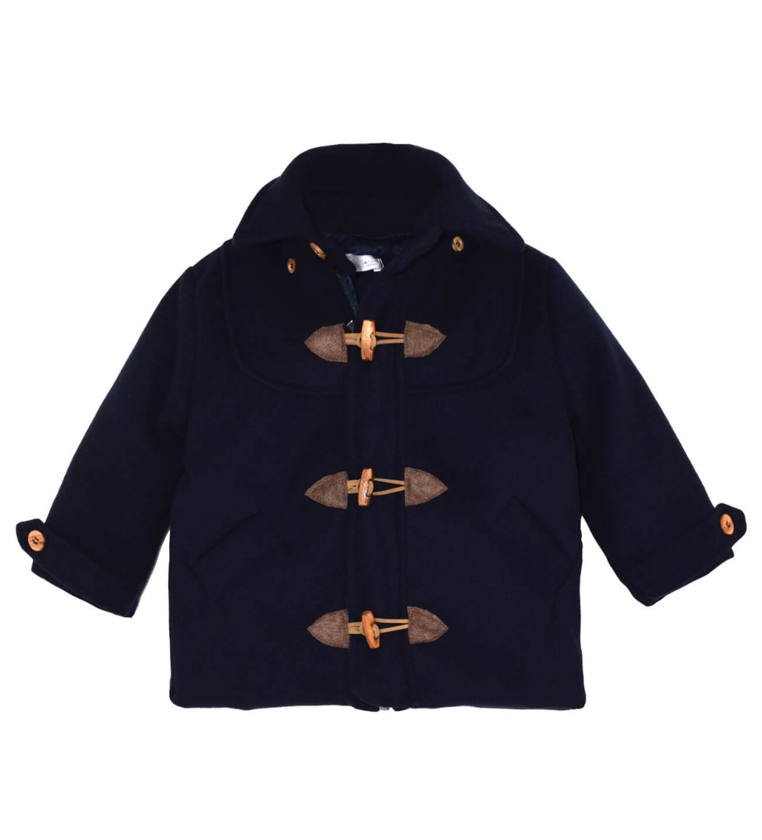 NstNastasia Βαπτιστικό Παλτό Μπλε Μοντγκόμερι Κουμπώματα Ξύλινα 4052