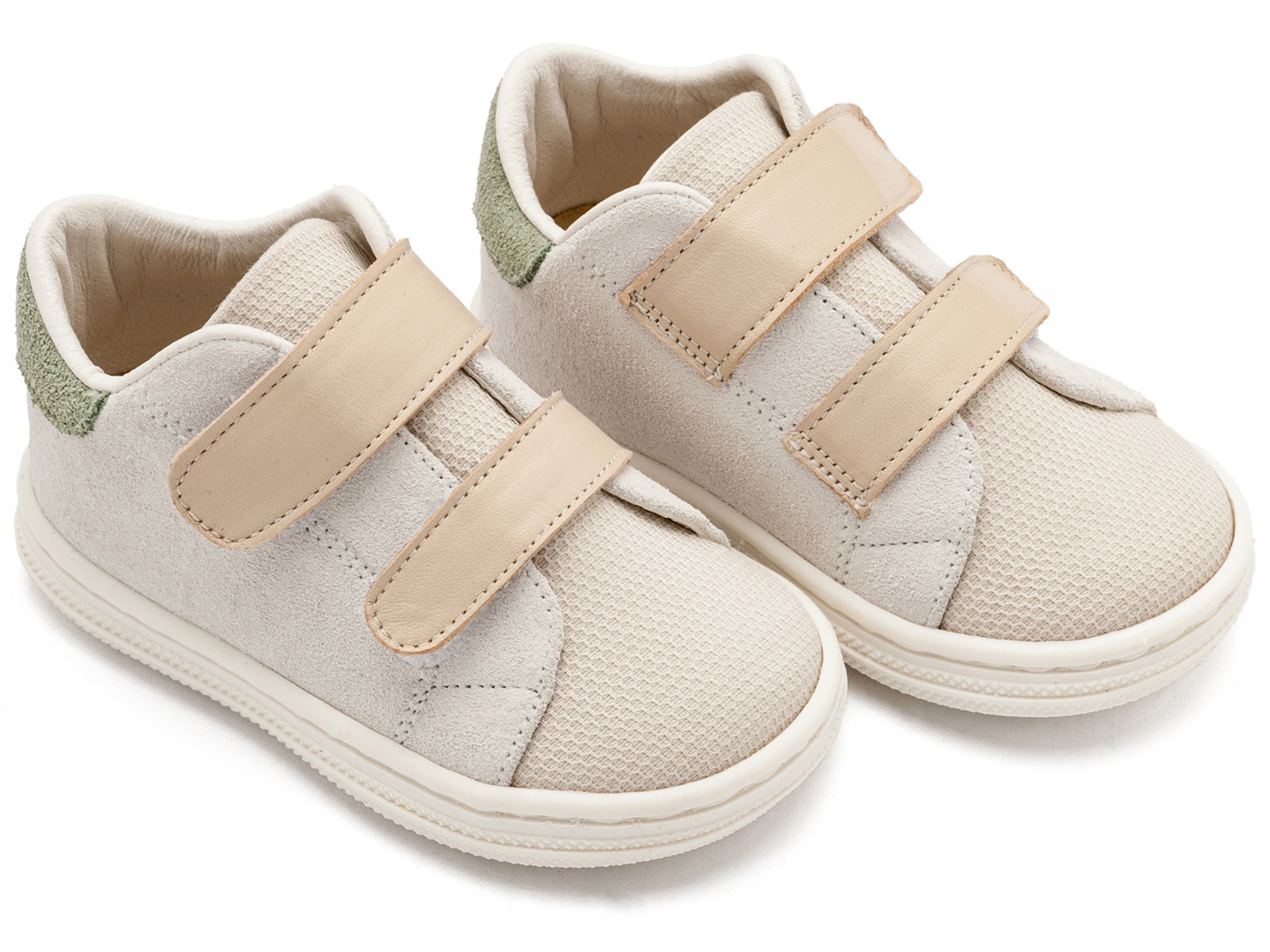 Babywalker Βαπτιστικά Σνίκερ με Διπλή Μπαρέτα Χρατς BS3085 Λευκό Μπεζ