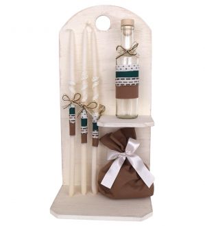 NstNastasia Σετ Λαδιού Καφέ Πράσινο με Βάση, 6τεμάχια 1406