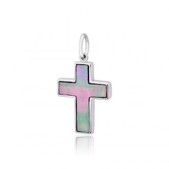 Σταυρός από Λευκό Χρυσό Κ14 με Φίλντισι 004685