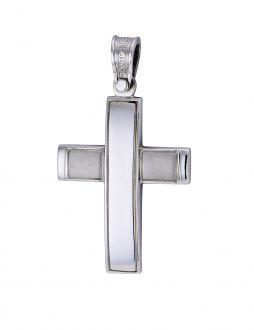 Σταυρός Βάπτισης Τριάντος για Αγόρι Σκέτος Λευκό Χρυσό 18 Καρατίων 017687