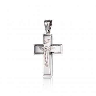 Σταυρός Βάπτισης για Αγόρι απο Λευκό Χρυσό Κ14 022252