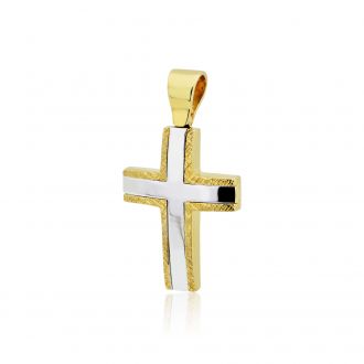 Σταυρός Βάπτισης Ασημένιος 925 Δίχρωμος 024923