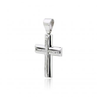 Σταυρός Βάπτισης για Αγόρι Επιπλατινωμένο Ασήμι 925 024935
