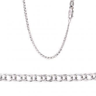 Αλυσίδα Σπίγγα από Λευκό Χρυσό 14 Καρατίων 030414