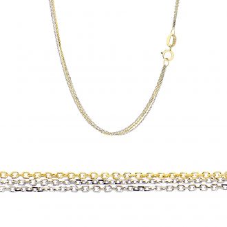 Γυναικεία Τριπλή Αλυσίδα από Λευκό και Κίτρινο Χρυσό 14 Καρατίων 030438