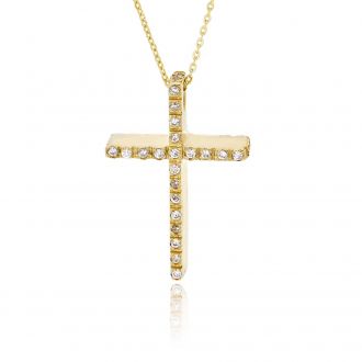 Σταυρός Βάπτισης Val΄Oro με Αλυσίδα για Κορίτσι Κίτρινο Χρυσό Κ14 033137