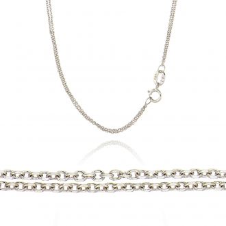 Γυναικεία Διπλή Αλυσίδα από Λευκό Χρυσό 14 Καρατίων