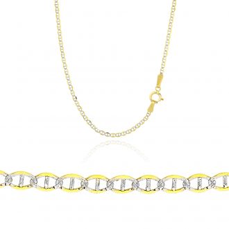 Αλυσίδα από Λευκό-Κίτρινο Χρυσό 14 Καρατίων 035165