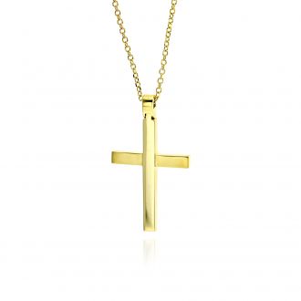 Σταυρός Βάπτισης με Αλυσίδα για Αγόρι από Κίτρινο Χρυσό Κ14 036783