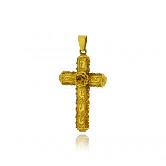 Vintage Σταυρός από Κίτρινο Χρυσό 18 Καρατίων 037126