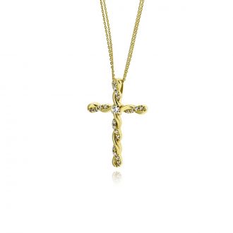 Σταυρός Βάπτισης Val΄Oro με Αλυσίδα για Κορίτσι από Κίτρινο Χρυσό Κ14 και Πέτρα Ζιργκόν 039748