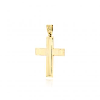 Σταυρός Βάπτισης Σκέτος από Κίτρινο Χρυσό Κ14 040825