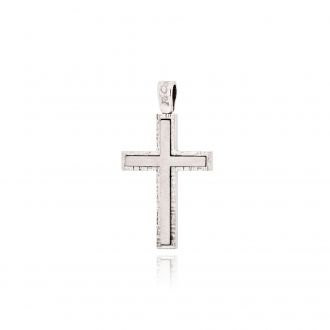 Σταυρός Βάπτισης FaCad΄oro από Λευκό Χρυσό Κ14 CR-000928