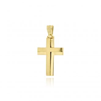 Σταυρός Βάπτισης Τριάντος για Αγόρι από Κίτρινο Χρυσό Κ14 040944