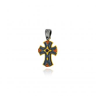 Γυναικείος Σταυρός Anastasios Creations από Ασήμι 925 με Πέτρες Ζιργκόν 042007