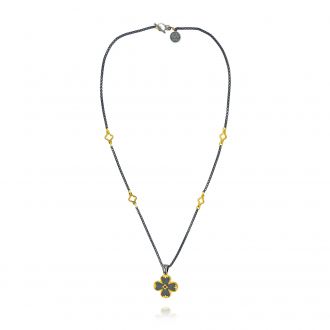 Γυναικείος Σταυρός Anastasios Creations με Αλυσίδα από Ασήμι 925 με Πέτρες Ζιργκόν 042008