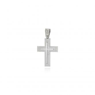 Σταυρός Βάπτισης από Λευκό Χρυσό Κ14 042296