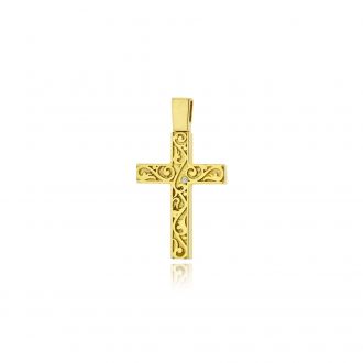 Σταυρός Βάπτισης για Κορίτσι από Κίτρινο Χρυσό Κ14 με Διαμάντι 042570