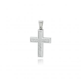 Σταυρός Βάπτισης για Αγόρι από Λευκό Χρυσό Κ14 042612