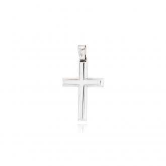 Σταυρός Βάπτισης για Αγόρι Σκέτος από Λευκό Χρυσό Κ14 043900