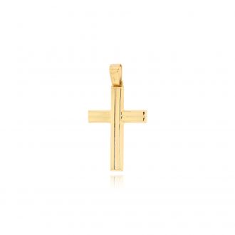 Σταυρός Βάπτισης για Αγόρι Σκέτος από Κίτρινο Χρυσό Κ14 043902