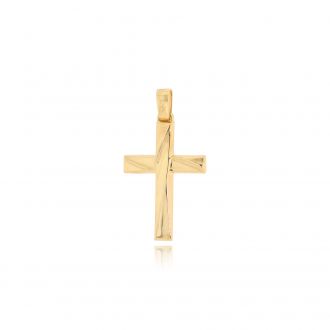Σταυρός Βάπτισης για Αγόρι Σκέτος από Κίτρινο Χρυσό Κ14 043903