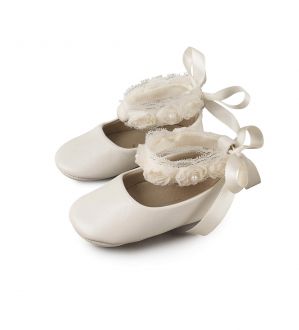 Babywalker Βαπτιστικές Δερμάτινες Μπαλαρίνες Αγκαλιάς σε Χρώμα Εκρού