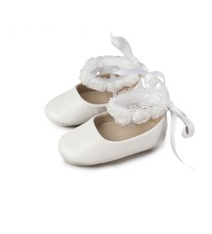 Babywalker Βαπτιστικές Δερμάτινες Μπαλαρίνες Αγκαλιάς σε Χρώμα Λευκό