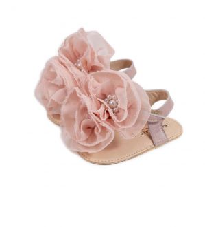 Babywalker Βαπτιστικά Δερμάτινα Πέδιλα Αγκαλιάς σε Χρώμα Ροζ Αντικέ