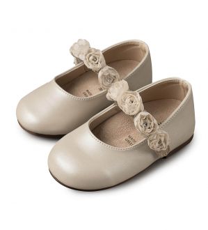 Babywalker Βαπτιστικές Δερμάτινες Μπαλαρίνες σε Χρώμα Εκρού