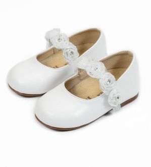Babywalker Βαπτιστικές Δερμάτινες Μπαλαρίνες σε Χρώμα Λευκό