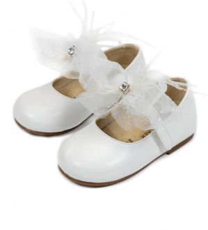 Babywalker Βαπτιστικές Δερμάτινες Μπαλαρίνες σε Χρώμα Λευκό