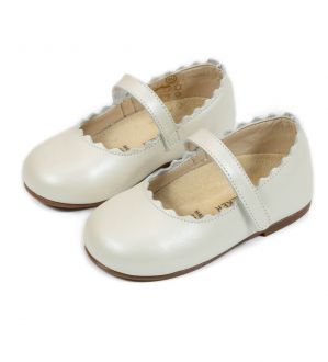 Babywalker Βαπτιστικές Δερμάτινες Μπαλαρίνες σε Χρώμα Εκρού