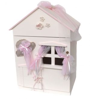 NstNastasia Ξύλινο Σπιτάκι Βάπτισης Ροζ 0158