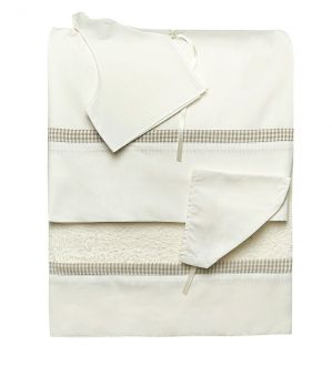 NstNastasia Λαδόπανα βάπτισης Αγόρι Εκρού, 6τεμάχια (Εσώρουχα/ Πετσέτα/ Πετσέτα χεριών/ Σεντόνι) 0786